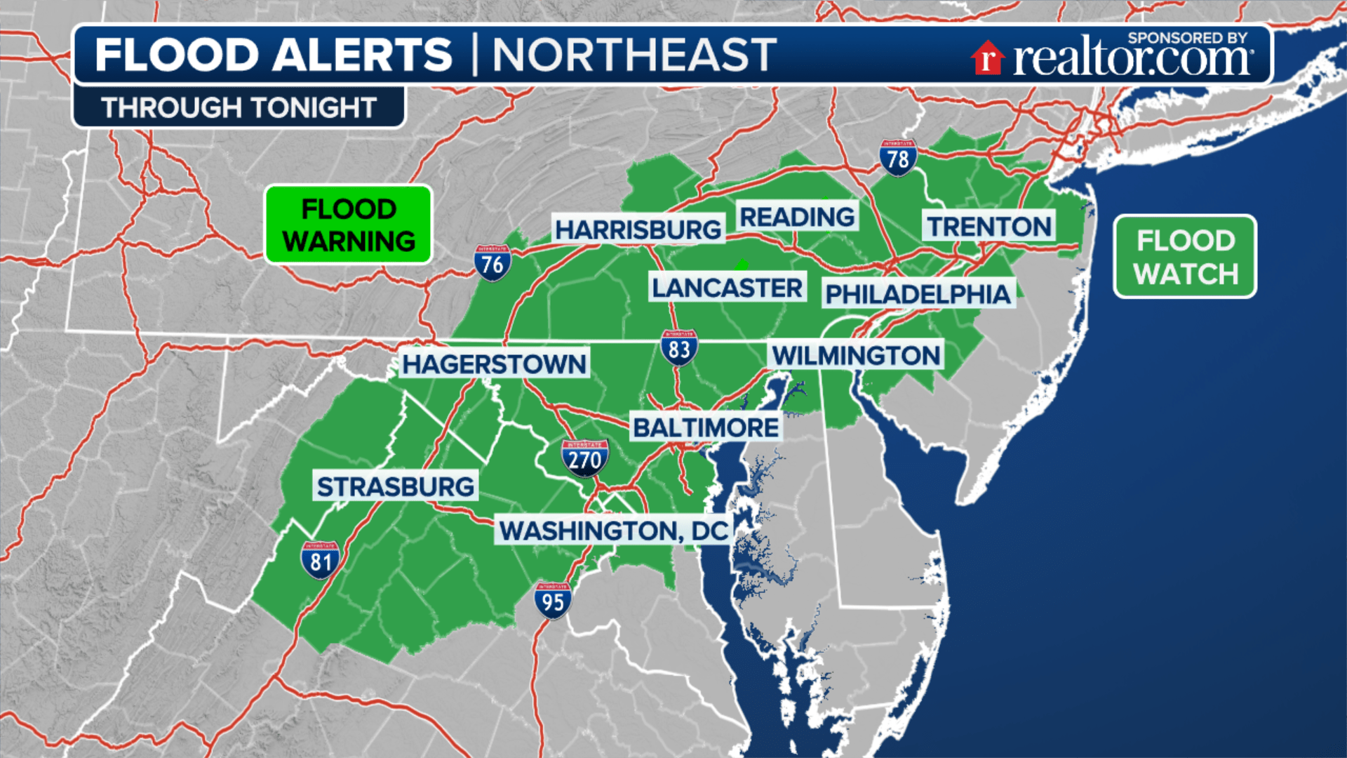 Flash Flood Warnings cover New York City, flooding subways and streets